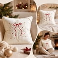 thumbnail image 5 of Dalxymotic Christmas Throw Pillow Covers, Snowflake Bow Designs 17.71x17.71 Inch, Holiday Decorative Cushion Cases, Christmas Decorations Indoor Outdoor for Sofa, Couch, Bed, 5 of 7