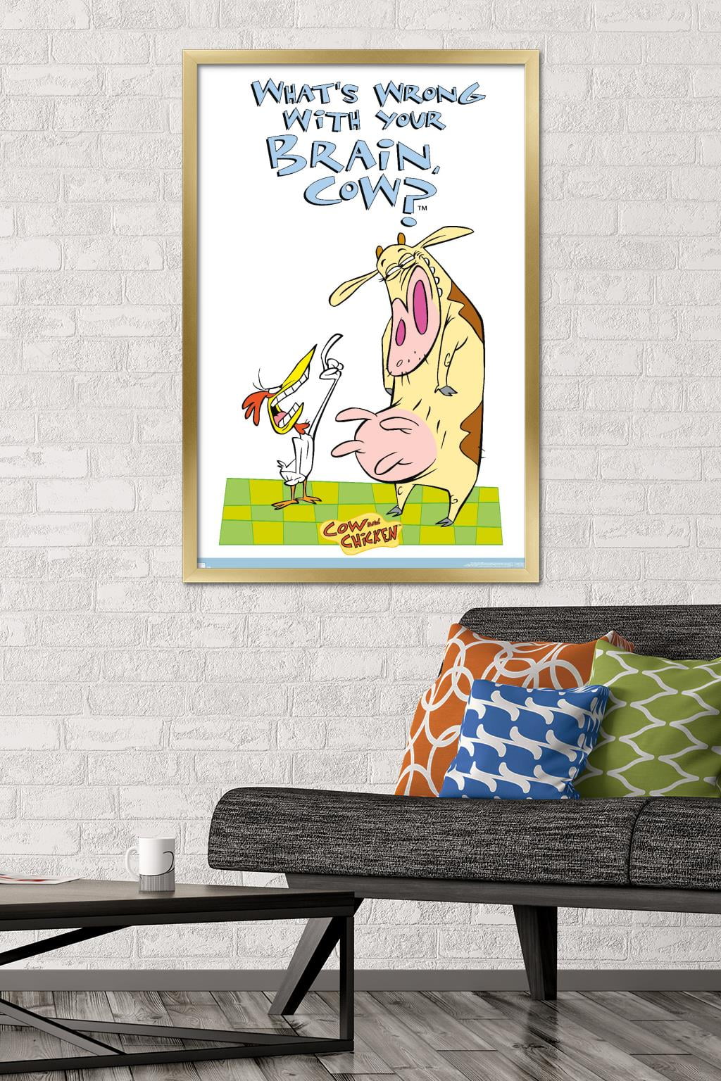 Cow and Chicken - Brain Wall Poster, 22.375\, image size:1024x1536