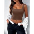thumbnail image 3 of Women’s Sleeveless Crop Tops Square Neck Workout Fitness Basic Cropped Tank Top, 3 of 4