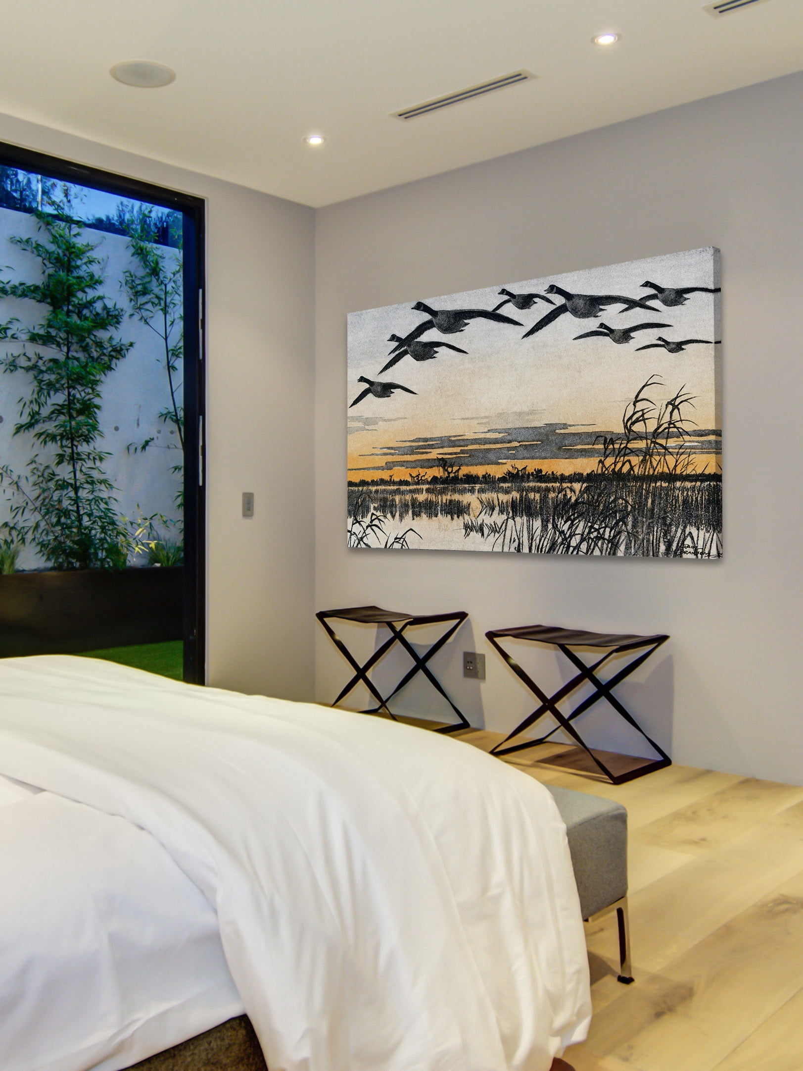 "Geese in Flight" Painting Print on Wrapped Canvas