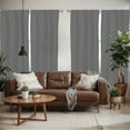 thumbnail image 2 of Ambesonne Black and Grey Window Curtains, Herringbone Design, Each 28" W x 63" L, Dimgray Charcoal Grey, 2 of 5