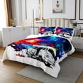 thumbnail image 2 of YST Ensemble de Couvre-Lit pour Enfants Simple 2 Pcs, Ensemble de Couvre-Lit Rv Joyeux Camping avec Imprimé Galaxie Design Univers, Ensemble de Courtepointe Magique pour Garçons Filles, Ensemble de Lit Mignon pour Décoration de Chambre, 2 of 3