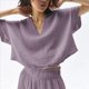 thumbnail image 4 of Blusas Casuales de Corta con Cuello en V para Mujer, Blusas Lisas de Gran Tamaño Púrpura un Tamaño, 4 of 7