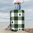 thumbnail image 3 of Lsque Green White Christmas Tree Lumberjack Plaid Printed Luggage Cover, Travel Luggage Protector,Scratch and Dirt Resistant, Fits 18-32 Inch Luggage - Small, 3 of 9