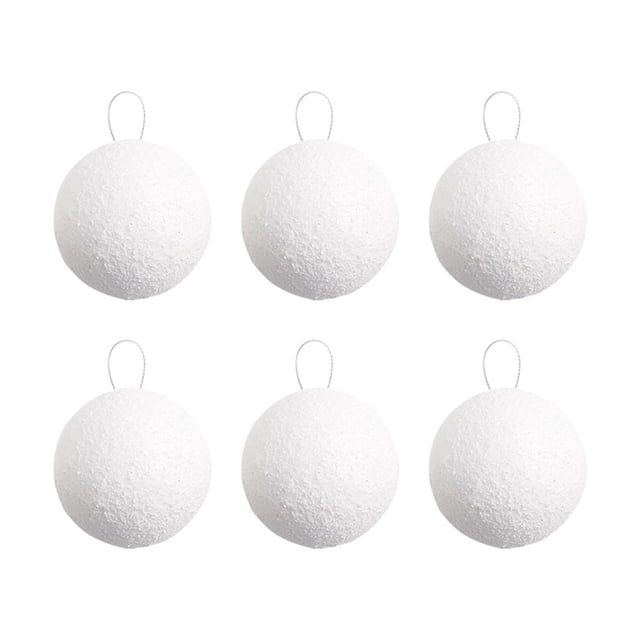 6 uds bolas de Navidad de espuma blanca vacaciones DIY manualidades portátiles de Navidad bola de nieve para boda fiesta de año nuevo patio 6cm