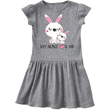 

Inktastic My Aunt Loves Me- bunny family Gift Toddler Girl Dress
