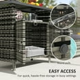 thumbnail image 5 of Outsunny Wicker Outdoor Storage Cabinet, Rattan Outdoor Buffet Cabinet Sideboard with Two Doors, Shelf, Metal Top for Pool, Garden, Porch, Mixed Gray, 5 of 9