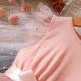 thumbnail image 7 of Mercatoo Toddler Girls Solid Casual Dress Ruffle Tulle Fly Sleeve Tutu Dress Baby Girls Star Sequin Bow Belt Bridesmaid Dress, 7 of 7