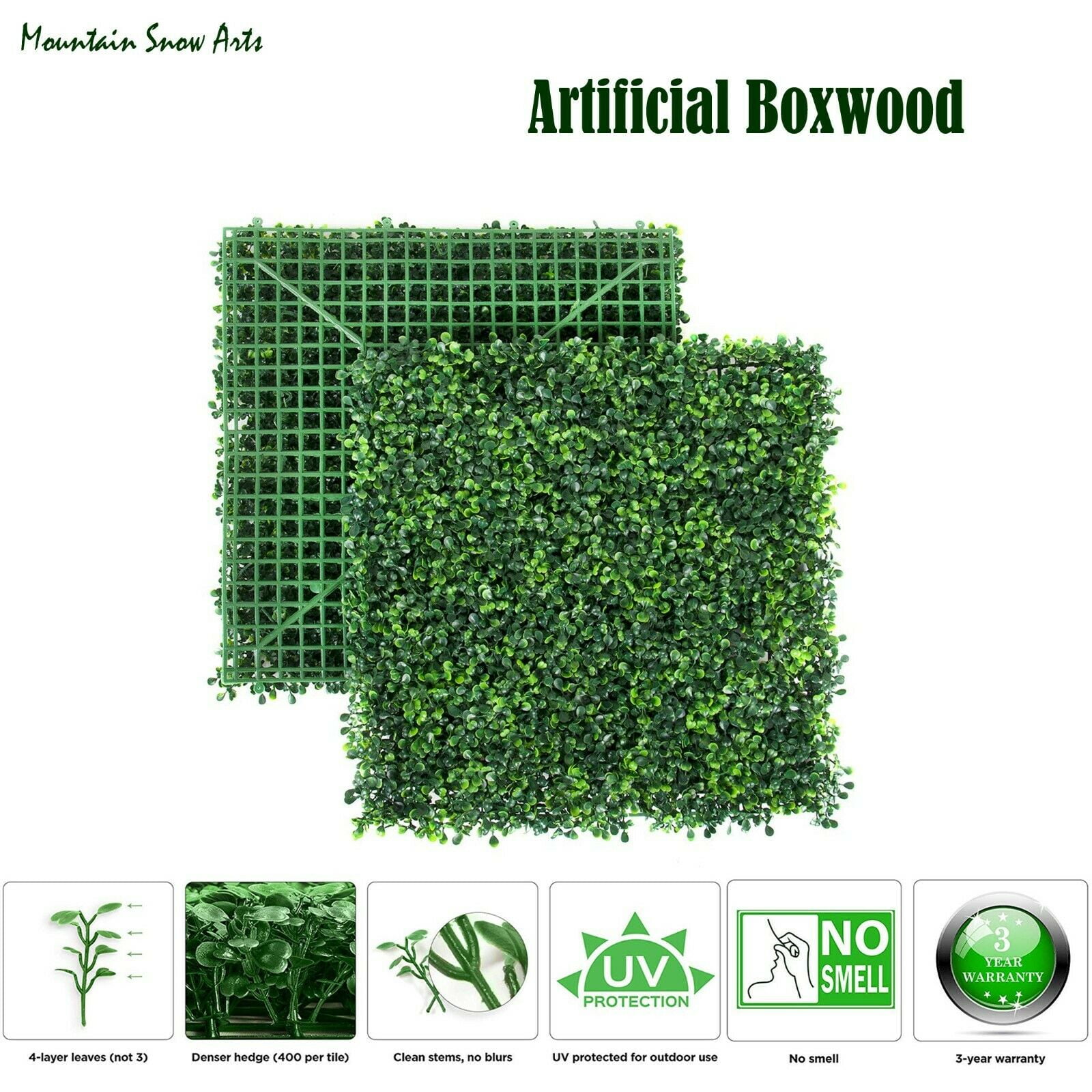 Indoor/Outdoor Artificial Hedge Artificial Plant Great Boxwood Ivy Substitute Sound Diffuser