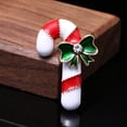 thumbnail image 3 of 2pcs Christmas Walking Stick Set With Crystal Hand Made Brooch(White,Red,Green), 3 of 6