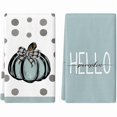 thumbnail image 1 of wonima44 Hello Pumpkin Hand Towels Set 2 PCS, Vintage Pumpkins Hand Towels, Thanksgiving Bathroom Decorative Soft Absorbent Hand Towels for Bathroom Home Hotel Gym Spa Yoga Beach 17""x26"", Blue, 1 of 1
