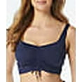 thumbnail image 3 of Classic Solid Elevate Shirred Underwire Bikini Top Swimsuit, 3 of 5