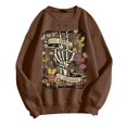 thumbnail image 4 of Wyzesi Sweatshirts Noirs pour Filles Zip Mode Décontractée Manches Longues Col Rond Sweatshirts Imprimés Pull Sans Capuche Sweatshirts Topover Sweatshirts Gilet Sweatshirts Noirs Roses pour Femmes, 4 of 4