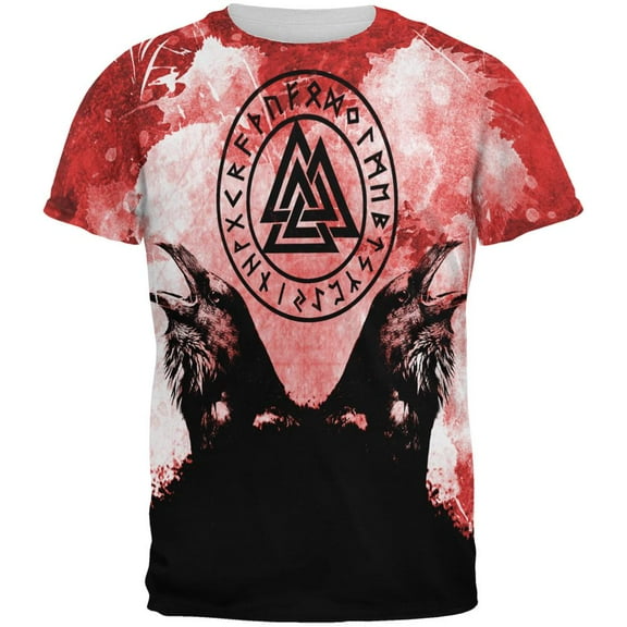 Berserker Viking's Blood Odin's Ravens All Over Mens T Shirt Multi LG