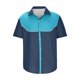 thumbnail image 5 of Camisa Elvqul para Hombre Economicas Azul Celeste de Bloques de Color Manga Corta Solapa Botones, 5 of 5