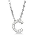 thumbnail image 1 of Petite Pave Diamond Initial Pendant Necklace 14k White Gold, 1 of 2
