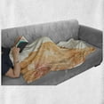 thumbnail image 6 of Flower Soft Flannel Fleece Throw Blanket, Tropical Exotic Hawaiian Island Floral in Side Frame with Abstract Stiped Backdrop, Cozy Plush for Indoor and Outdoor Use, 70" x 90", Vermilion, by Ambesonne, 6 of 6