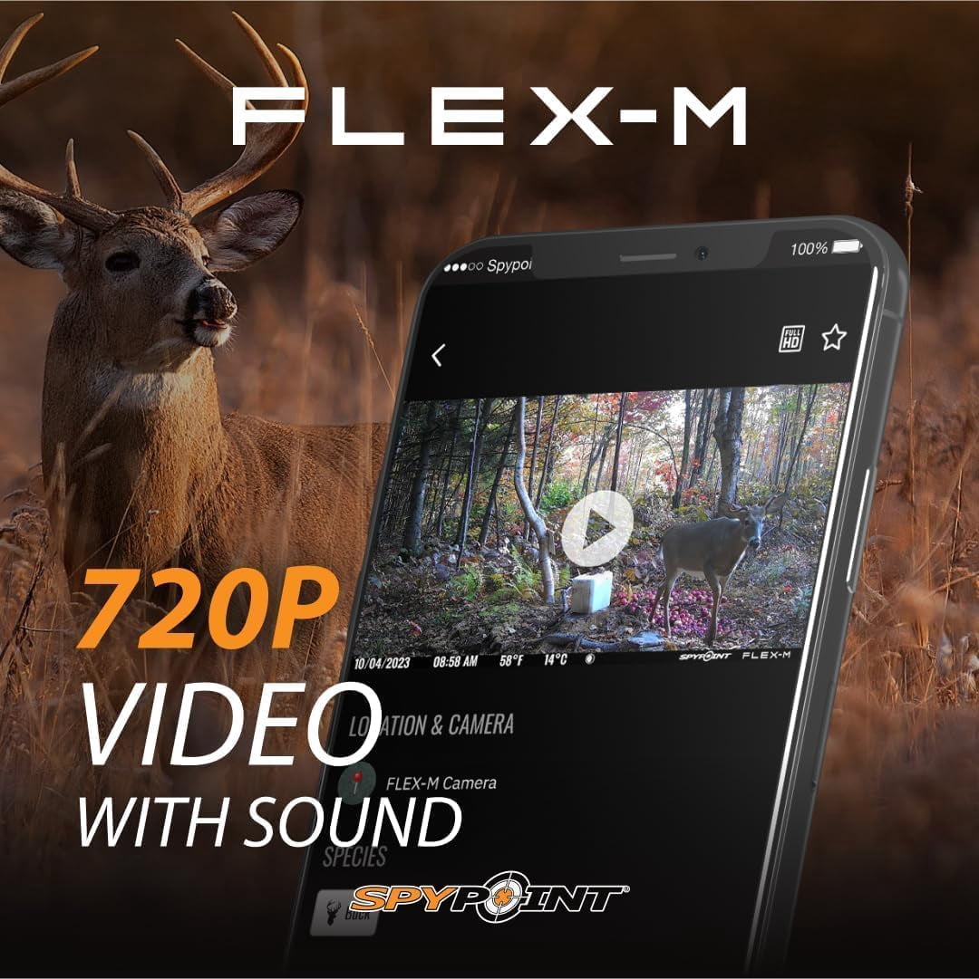 ZJQYDS Flex-M Cellular Trail Camera - Best Hunting Accessories, No WiFi Needed, Night Vision, Motion Activated, Dual-Sim LTE, IP65 Water-Resistant Game Camera, 28MP Photos, 720p Videos + Sound (1)