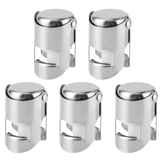 Sellador 5 Uds Tapón De Champán De Acero Inoxidable Sellador De Tapón De Botella De Bebidas De Vino Para Uso En Bares Domésticos