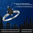 thumbnail image 2 of Gem Stone King 14K White Gold Black Onyx Solitaire Engagement Ring for Women | 1.28 Cttw | Pear Shape 9X6MM | Gemstone December Birthstone | Size 9, 2 of 6