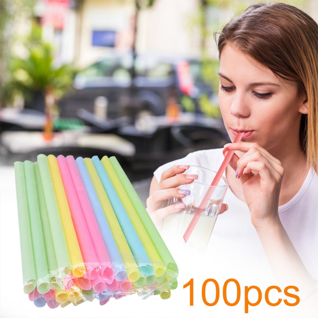 21cm Neon Multi-Coloured Flexible Bendy Birthday Party Quality Drinking Straw 