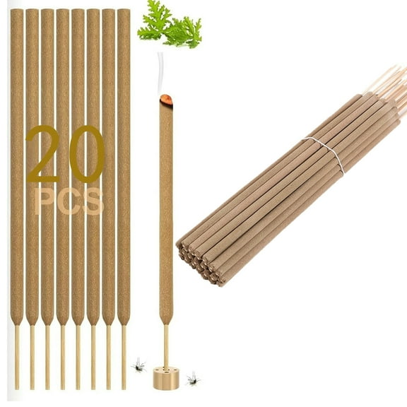 Yahome 20Pcs Natural Citronella Incense Sticks,Outdoor Bug Repellent Incense Sticks,DEET Free Gnat Mosquito Control for Indoor Backyard Travel Camping