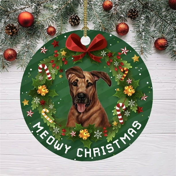 Xihbxyly Adorno Navideño de Perro, Divertido Juego de Colgantes, Impresión Por Sublimación de Alta Temperatura, Decoración Navideña Versátil, Regalo Perfecto para Fiestas de Oficina, 8 Cm de Diámetro