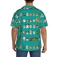 thumbnail image 5 of Fotbe Cartoon Dogs print Short Sleeve Button Down Shirts for Men Casual Summer Beach Wrinkle Free Shirt-Large, 5 of 7