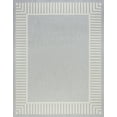 thumbnail image 3 of 8x10 Water Resistant, Large Indoor Outdoor Rugs for Patios, Front Door Entry, Entryway, Deck, Porch, Balcony | Outside Area Rug for Patio | Gray, Striped Border | Size: 7'10'' x 10'2'', 3 of 8