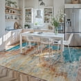 thumbnail image 4 of RUG ROBOT Abstract Washable Area Rugs for Living Room 8'x10', Soft Large Bedroom Rug Non Slip, Ultra Thin Low Pile Modern Carpet for Dining Room Office Kitchen, Yellow/Blue, 4 of 10