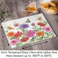 thumbnail image 6 of CounterArt Zinnias & Butterflies 3mm Tempered Glass Cutting Board 15" by 12", 6 of 8