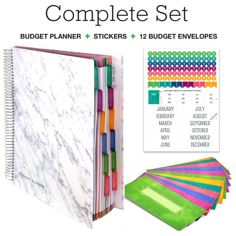 PLANBERRY Large Budget Planner & Monthly Bill Organizer with Pockets  Premium – Home Finance Organizer – Budgeting Book with Payment, Income &  Expense
