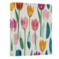 thumbnail image 2 of Cute Watercolor Tulips 3 Ring Hardcover Binders 1.5in Round Rings for Letter-Size Folder Paper Organizer Pockets for Office Student Recipe, 2 of 9