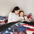 thumbnail image 4 of Feelyou Kawaii Eagle Child Bedding Comforter Set 7 Pieces, Independence Day Full Bedding Set, Retro American Flag Reversible Fitted Sheet Flat Sheet, Breathable Home Decor, 4 of 8