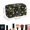 thumbnail image 2 of Unique Bargains 1 Pcs Travel Makeup Bag Travel Toiletry Organizer Makeup Brush Holder Oxford Cloth Black Yellow, 2 of 6