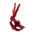 thumbnail image 3 of Máscara con Brillos Way To Celebrate con Plumas Rojo, 3 of 4