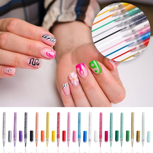 Rotulador de Acuarela para Decoración de Uñas, Pintura de Uñas Diy, Pigmentos Acrílicos, Efectos Acuarela, Diseño Multifuncional, Fácil de Usar, Tamaño Portátil