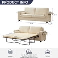 thumbnail image 2 of ZAFLY 83”Pull Out Sofa Bed, Corduroy Convertible Sofa Bed with Storage Shelf, Sleeper Sofa Queen Couch with Pull Out Bed - Beige, 2 of 6