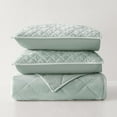 thumbnail image 7 of Wonderful Bedding Geometric Quilted Velvet Green 3-Piece Quilt Set, 7 of 7