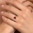 thumbnail image 4 of Gem Stone King 10K White Gold Red Garnet and Lab Grown Diamond Engagement Ring for Women | 1.40 Cttw | Round 6.5MM | Gemstone January Birthstone | Size 5, 4 of 6