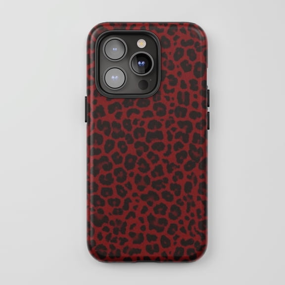 Leopard Print For iPhone Protective Phone Case Trendy Fashion Burgundy