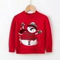 thumbnail image 2 of Toddler Little Boys Girls Kids Christmas Sweater Xmas Holiday Party Crewneck Knitwear Cute Pullover Tops 5 Years- 6 Years, 2 of 3
