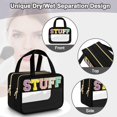 thumbnail image 4 of Bolsa de maquillaje SIMBOOM Clear Letter Black Talla L impermeable, 4 of 8