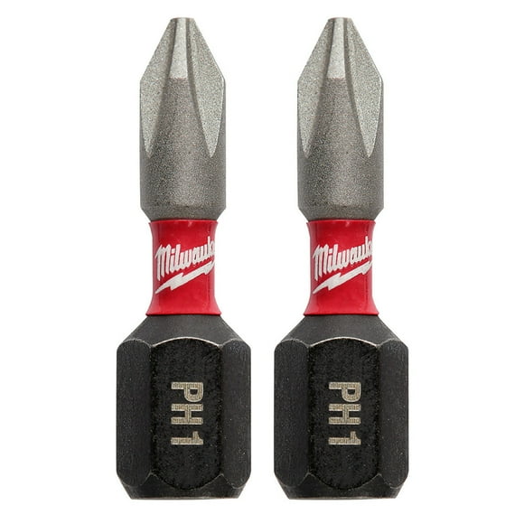 Milwaukee 48-32-4411 SHOCKWAVE Impact Phillips #1 Insert Bits (2PK)