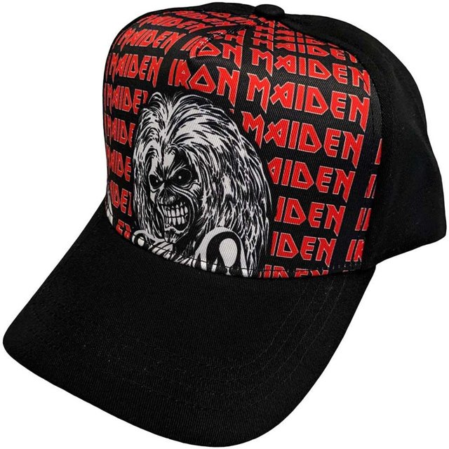 Iron Maiden Adult Eddie Repeat Logo Baseball Cap
