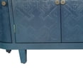 thumbnail image 3 of GDF Studio 47" Modern Oval Storage Cabinet, 4-Door Fluted Wood Buffet Sideboard with Sliding Doors, Antique Blue, 3 of 11