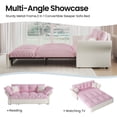 thumbnail image 6 of Aukfa 74.8" Queen Pull Out Sofa Bed, Convertible Loveseat Sleeper Sofa Couch with 2 Pillows, Tufted, Pink, 6 of 8