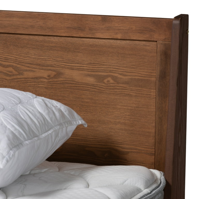 Baxton Studio Macayle Mid-Century Modern Ash Walnut Finished Wood King Size Platform Bed Baxton Studio Macayle Mid-Century Modern Ash Walnut Finished Wood King Size Platform Bed