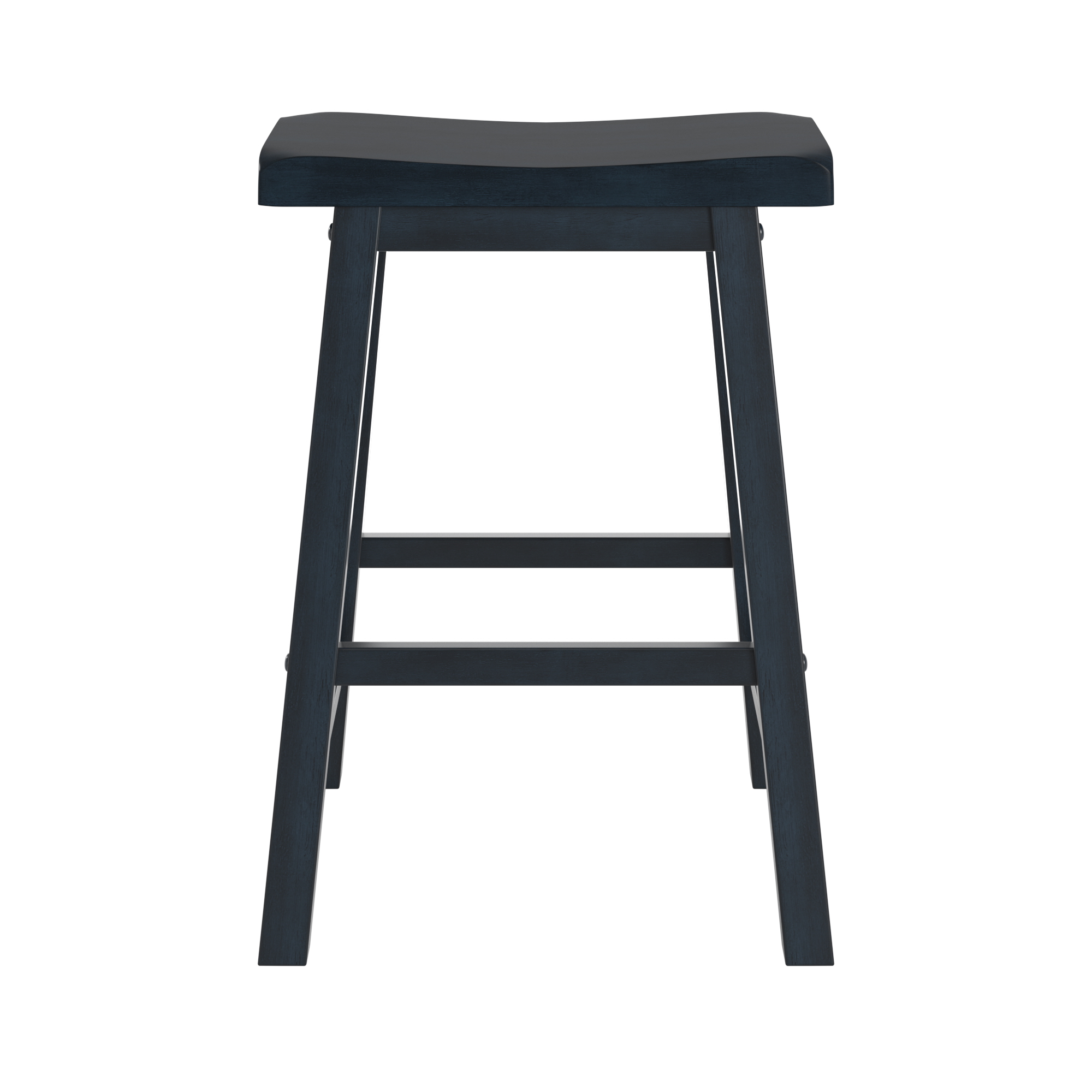 Weston Home Ashby Saddle Seat Backless 24" Counter Stools, Antique Denim (Set of 2)