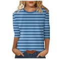 thumbnail image 1 of Hauts pour Femmes Chemises Mi-Longues Manches Trois-Quarts T-Shirts Graphiques T-Shirts Décontractés Col Rond Tuniques Ensemble Femmes Course Manches Longues T-Shirts Athlétiques Amples Femmes, 1 of 4